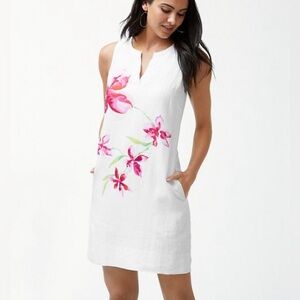 Tommy Bahama Floral Fade Linen Shift Dress with Pockets Women’s Size Small